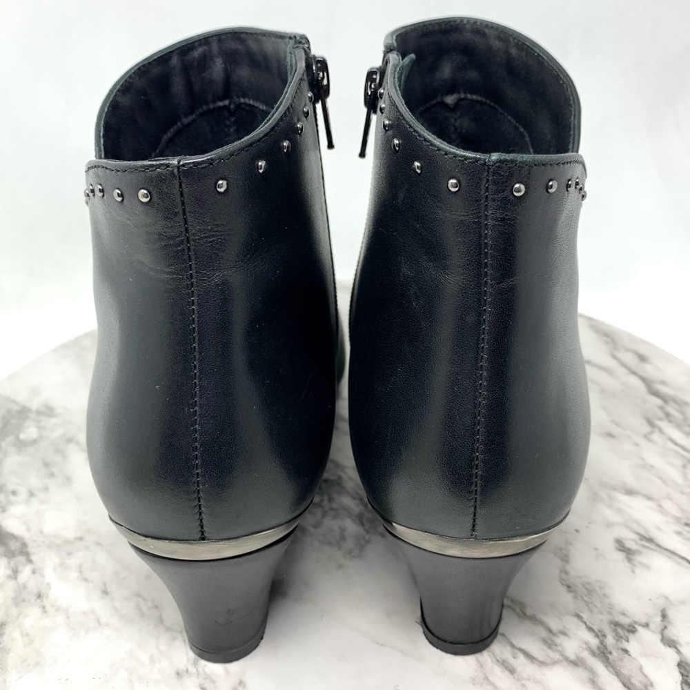 Hotter Dallas Micro Studs Leather Heeled Comfort Boots 10 Neutral Edgy Classic - Picture 5 of 16